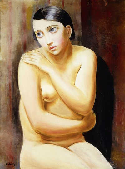 Nude Woman Sitting by Moise Kisling