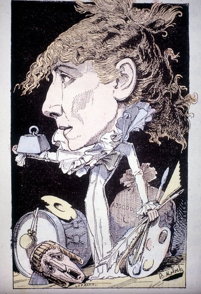 Cartoon of Henriette Rosine Bernard aka Sarah Bernhardt by Moloch