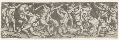 Battle Between Roman Soldiers by Monogrammist AC