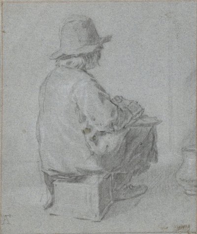 Boy Sitting on a Stool by Monogrammist AT of AF