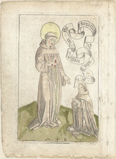 Saint Francis with Kneeling Franciscan by Monogrammist MB (Nederlanden)