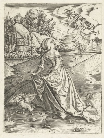 The Woman with the Owl by Monogrammist MZ