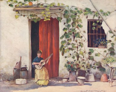 A Courtyard, Seville, 1903 by Mortimer L Menpes