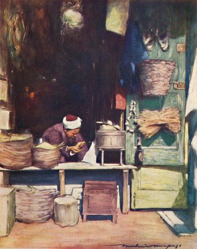 A Seed Stall, Delhi by Mortimer L Menpes