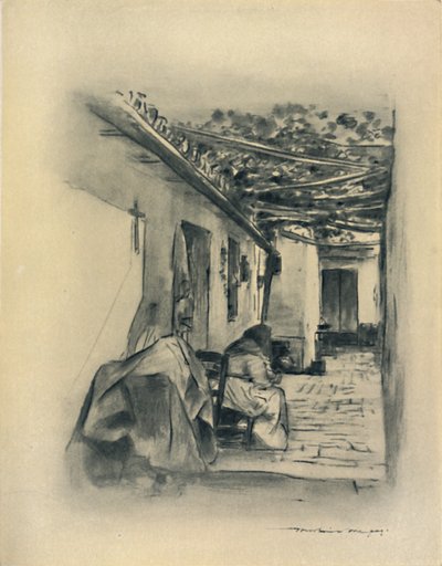 Courtyard in Seville by Mortimer L Menpes
