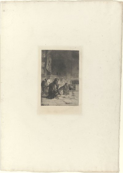 Praying People in Church by Mosè di Giosuè Bianchi