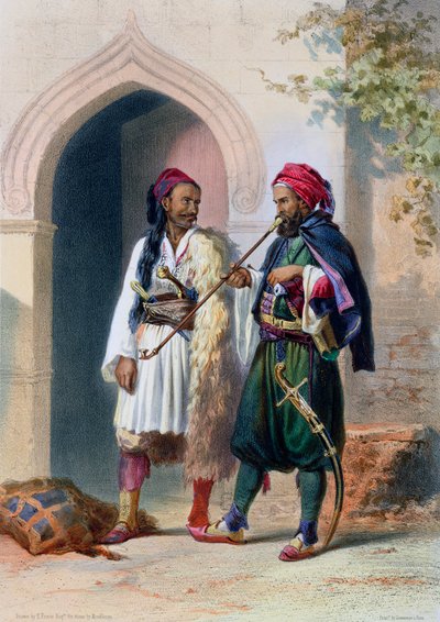 Arnaout and Osmanli Soldiers in Alexandria, Egypt by Mouilleron