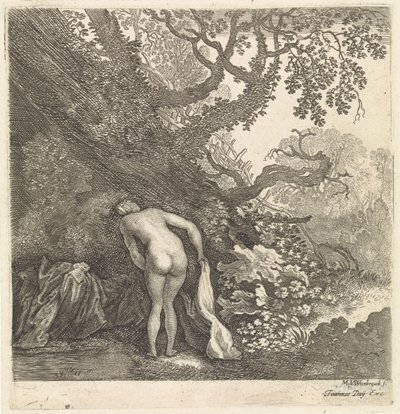 Bathing Woman Seen from Behind by Moyses van Wtenbrouck