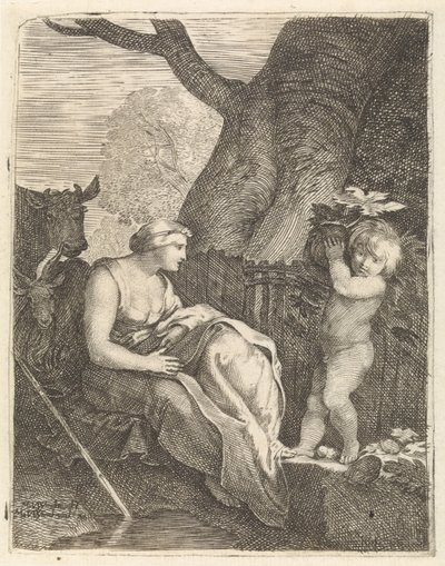 Seated Woman and Child by Moyses van Wtenbrouck