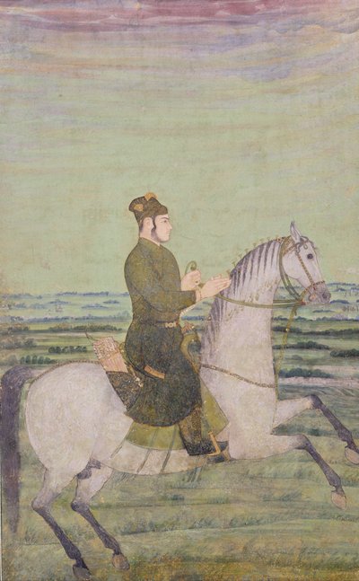 A Mughal Noble on Horseback, c.1700 by Mughal School
