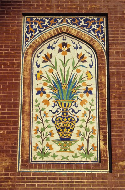 Glazed tile mosaic, c.1634-35 by Mughal School