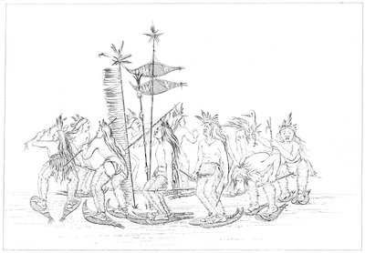 Chippewa snowshoe dance, 1841 by Myers and Co