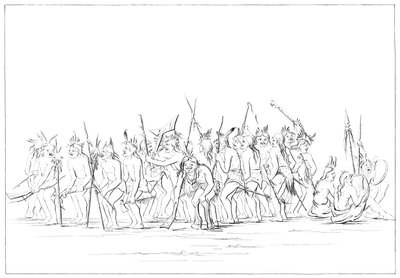 Dog Dance of the Sioux, 1841 by Myers and Co