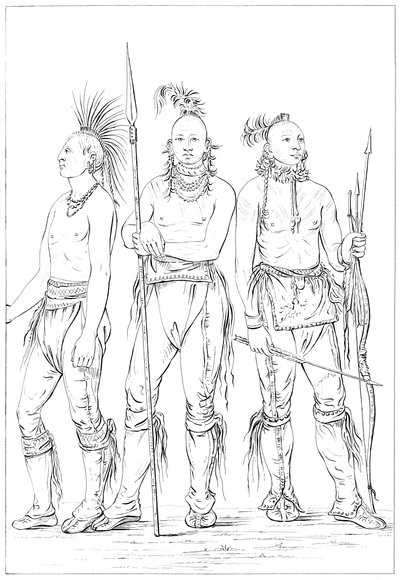 Three Osage Braves, 1841 by Myers and Co