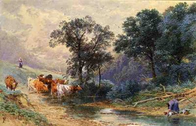 At the Stream by Myles Birket Foster