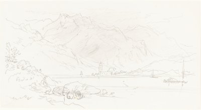 Lake in a Mountainous Landscape by Myles Birket Foster