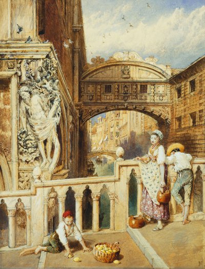 The Bridge of Sighs, Venice by Myles Birket Foster