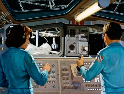 Inside a Futuristic Space Station, c1970s by NASA Images