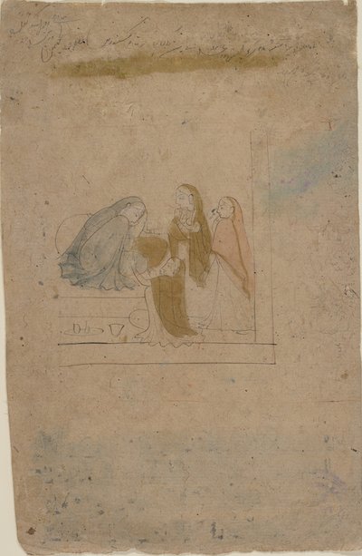 A Lady with Attendants by Nainsukh