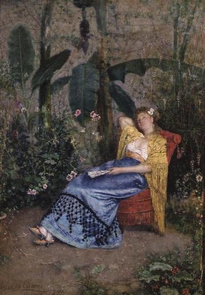 A Siesta in the Garden by Narcisco Ruiz de Caceres