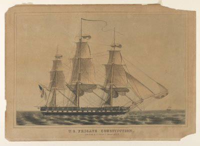 U.S. Frigate Constitution, 1838-46 by Nathaniel Currier