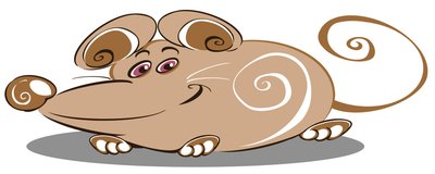 Curly Brown Mouse - cartoon by Neale Osborne
