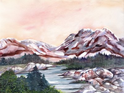Rocky Hills and Water by Neela Pushparaj