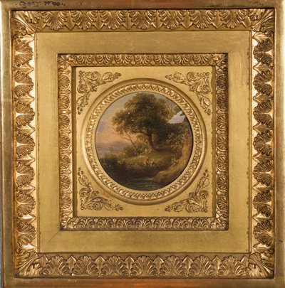 Tree Landscape with Figurative Staffage by Leopold Blonder