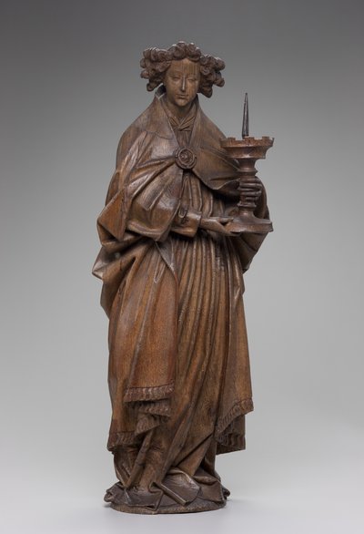 Angel holding candlestick by Netherlandish School