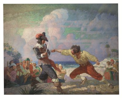 The Duel on the Beach by Newell Convers Wyeth