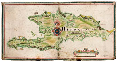 Map of Hispaniola by Nicholas Comberford