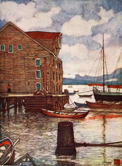 Old Warehouse and Boats, Molde by Nico Jungman