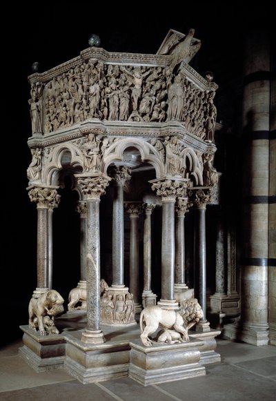 Gothic Art: Marble Pulpit by Nicola Pisano