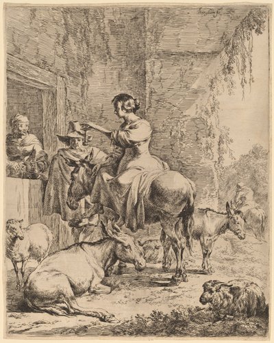 The Rest before the Inn by Nicolaes Berchem