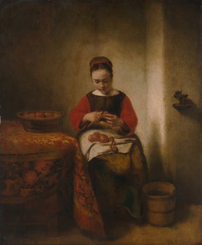 Young Woman Peeling Apples by Nicolaes Maes