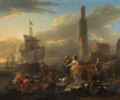 A Harbour Scene by Nicolaes Pietersz. Berchem