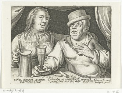 Drinking Man and Woman by Nicolaes de Bruyn