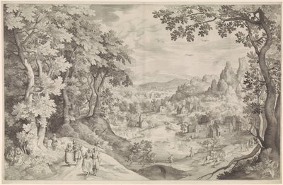 Landscape with Deer Hunt by Nicolaes de Bruyn