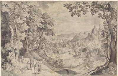 Landscape with Deer Hunt by Nicolaes de Bruyn