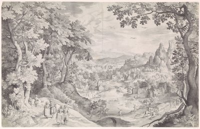 Landscape with Deer Hunt by Nicolaes de Bruyn