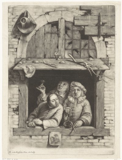 Three Smokers in a Window by Nicolaes van Haeften