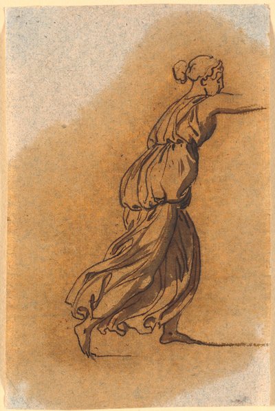 A running woman with right arm outstretched by Nicolai Abildgaard
