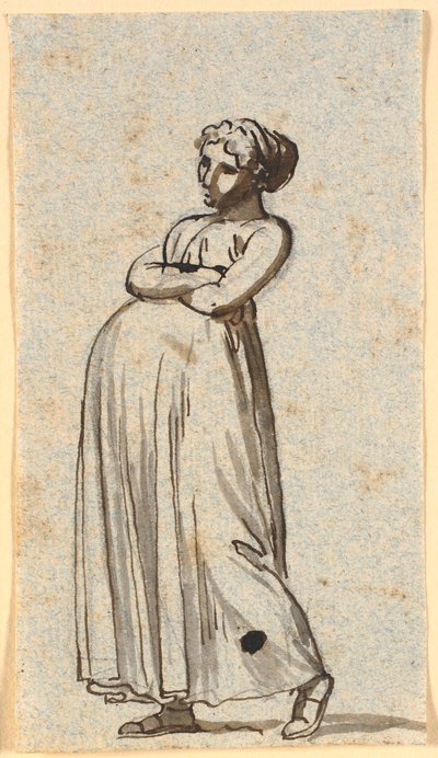 Caricature of a Pregnant Woman, Walking by Nicolai Abildgaard