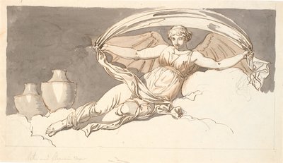 Night, a Resting Woman with Bat Wings by Nicolai Abildgaard