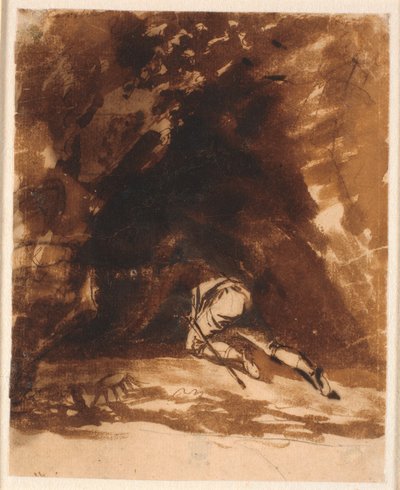 Niels Klim Crawling into the Cave by Nicolai Abildgaard