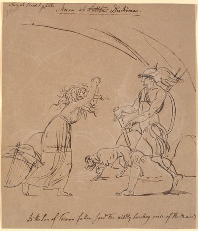 Scene from Ossian; Morna and Duchomar by Nicolai Abildgaard