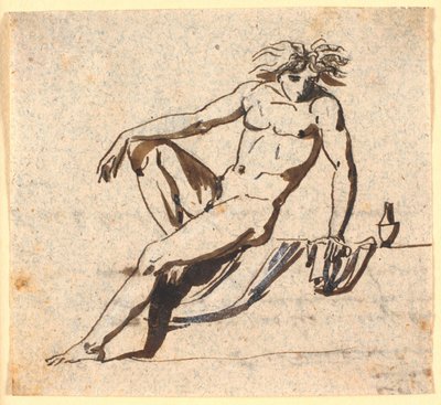 Seated Male Model by Nicolai Abildgaard