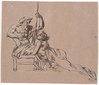 Thetis Embracing and Pleading at Zeus