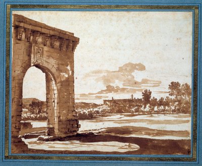 View of Villeneuve-les-Avignons by Nicolas (circle of) Poussin