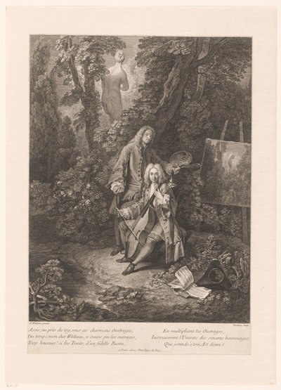 Two Gallant Men in a Park Landscape by Nicolas Henri Tardieu